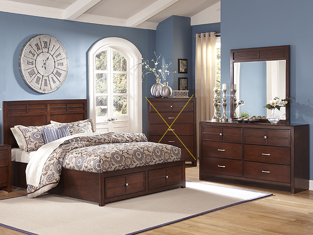 New Classic Bedroom Kensington 3 Piece Set -Queen Bed, Dresser